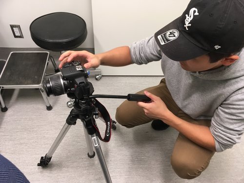 Filming B-roll of an examination room